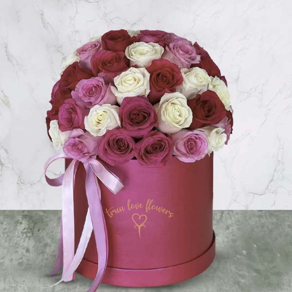 Hot Pink Box & Roses