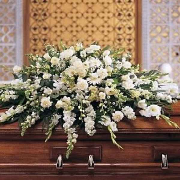 Grand White Casket Spray