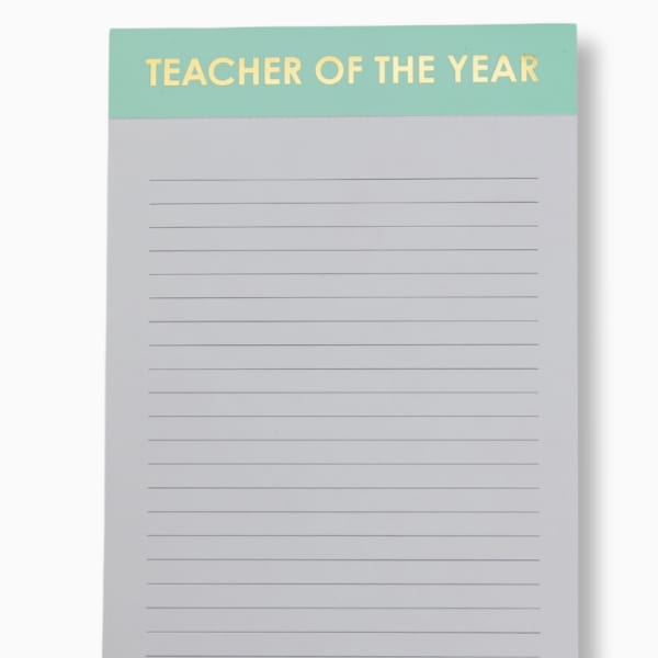 Teacher of the Year Lined Notepad