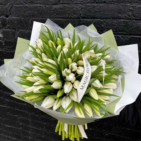 #108 White bliss Tulips