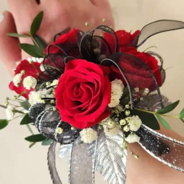 Red roses corsage