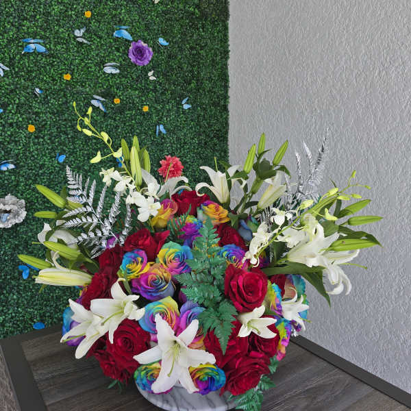 Multicolor Rose Arrangement