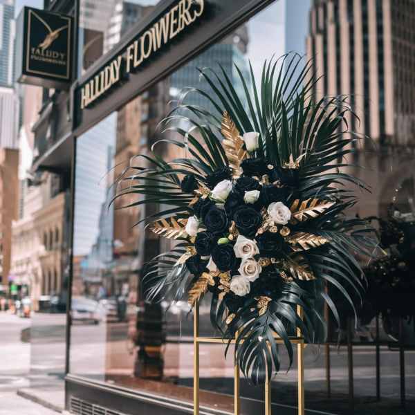 Exquisite Black and Gold by Halliday Flowers