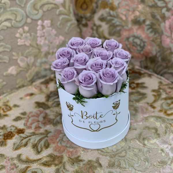 Signature Cylinder Boîte Purple Roses (White Box)