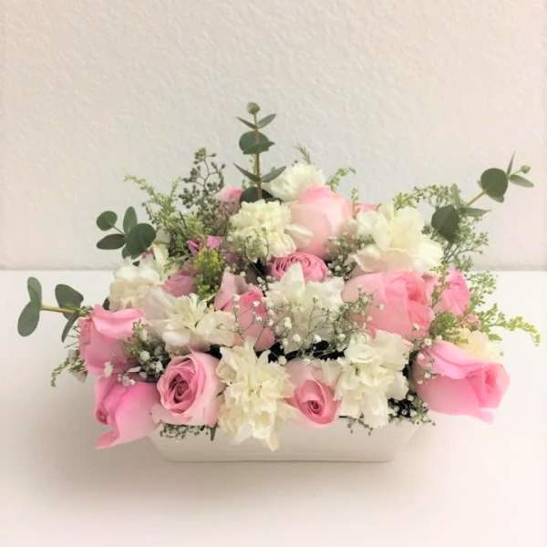 Pink & White Roses by Flower Infinity