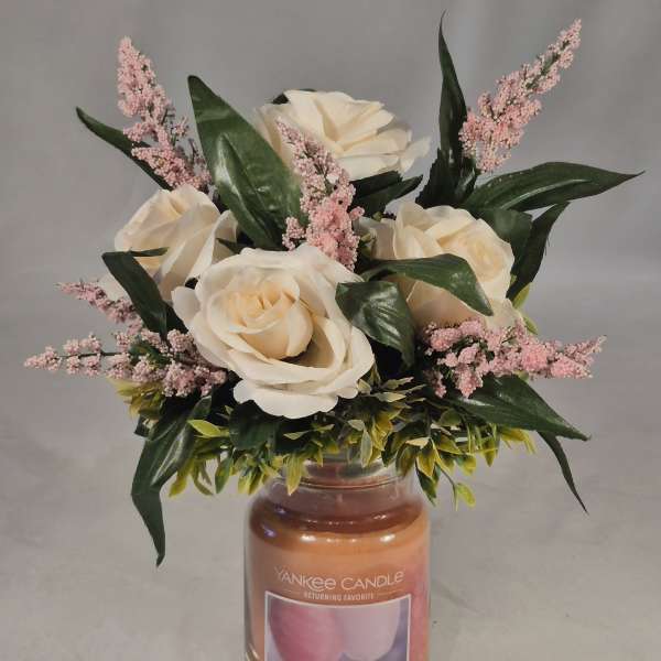 Yankee Cotton Candy Candle With Silk Floral