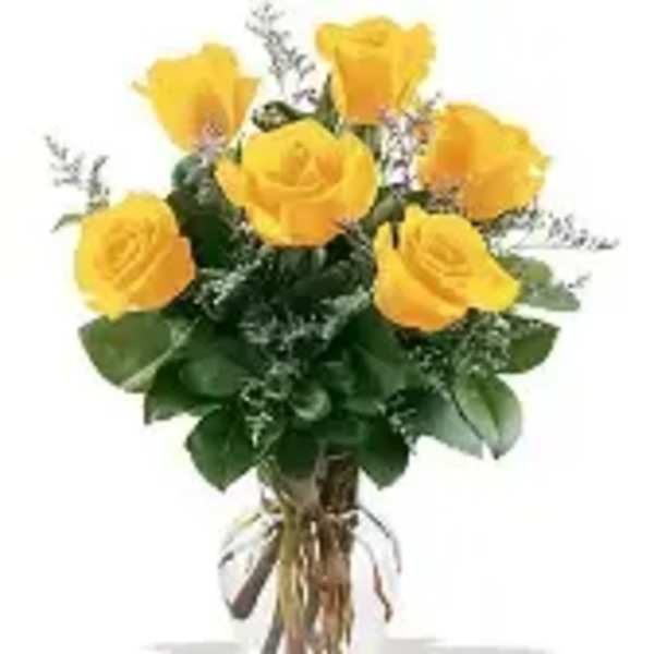 Half dozen yellow roses