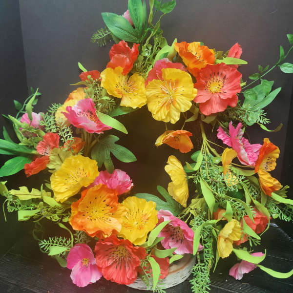 Poppy faux Wreath