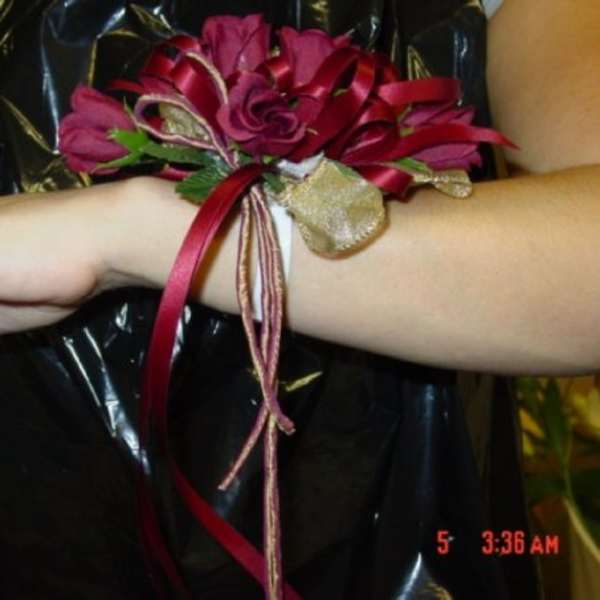 Burgandy Wrist Corsage