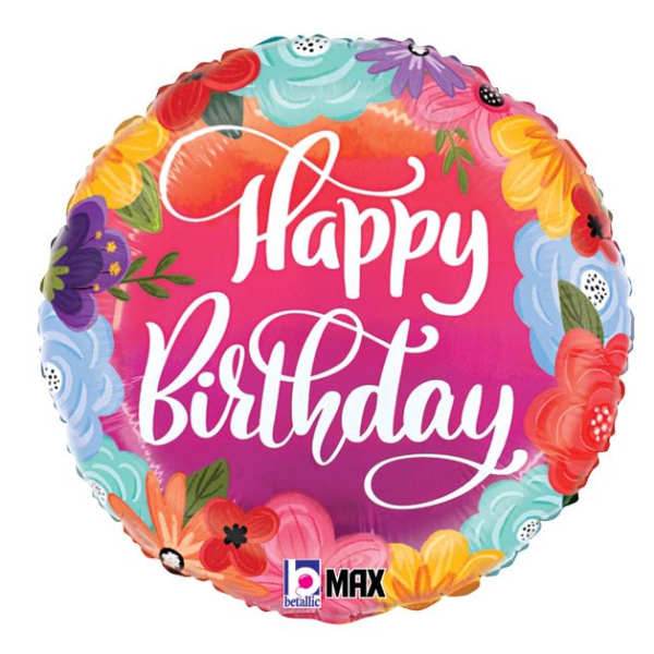 Balloons - Happy Birthday (Flowers)