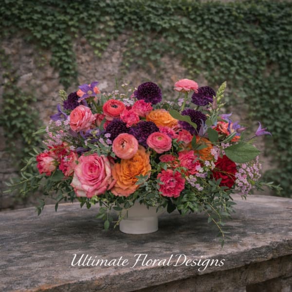 Garden Symphony in Coral & Plum