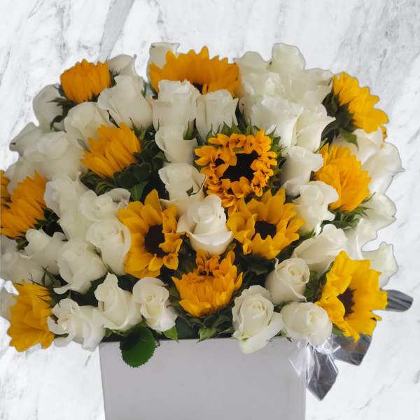 Roses and Sunflowers Flower Box