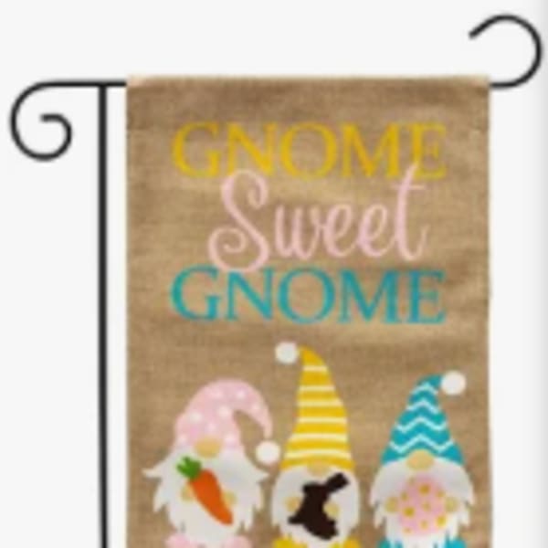 SALE Easter Gnome Garden Flag