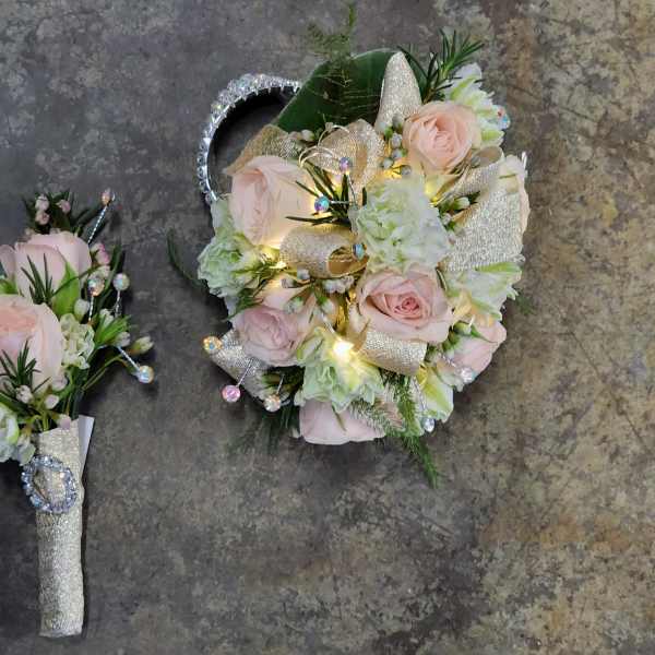 Festival of Lights Boutonniere And Wristlet Set