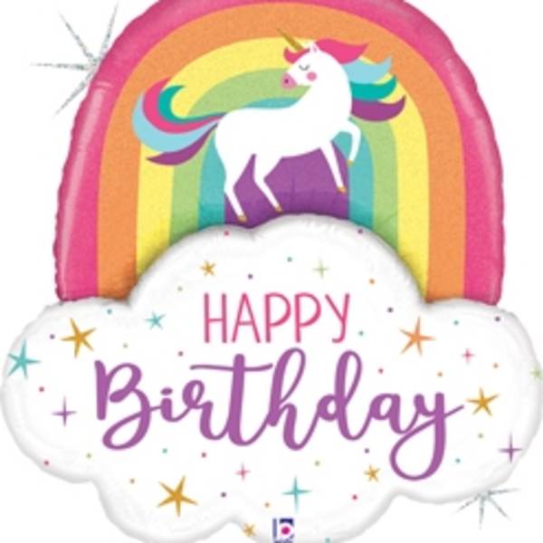 35" Unicorn Birthday Jumbo Mylar