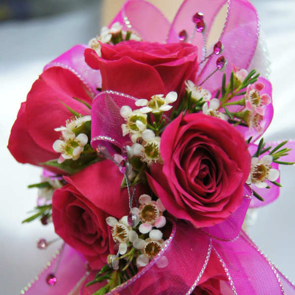 Hot Pink Rose Corsage