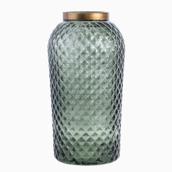 Gloria Olive Glass Flower Vase