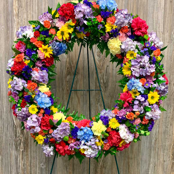 Large Rainbow Wreath