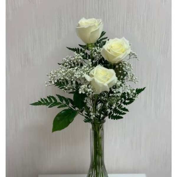 White Rose Bud Vase