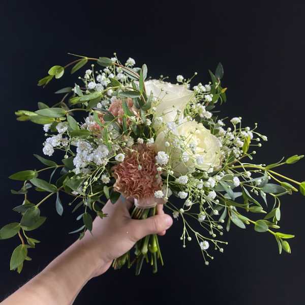 Prom Bouquet-Peach & White