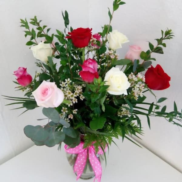 One Dozen Assorted Roses