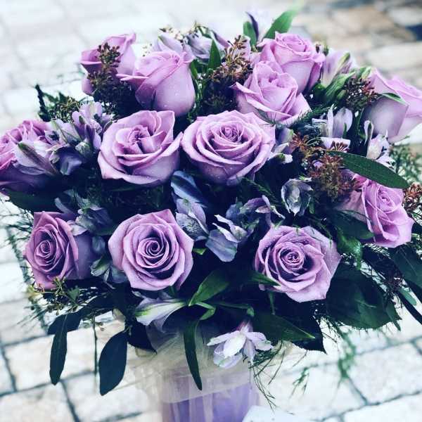 Dozen Purple Rose Bouquet