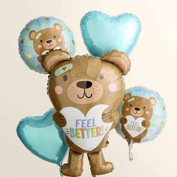 Feel Better Bear Balloon Bouquet