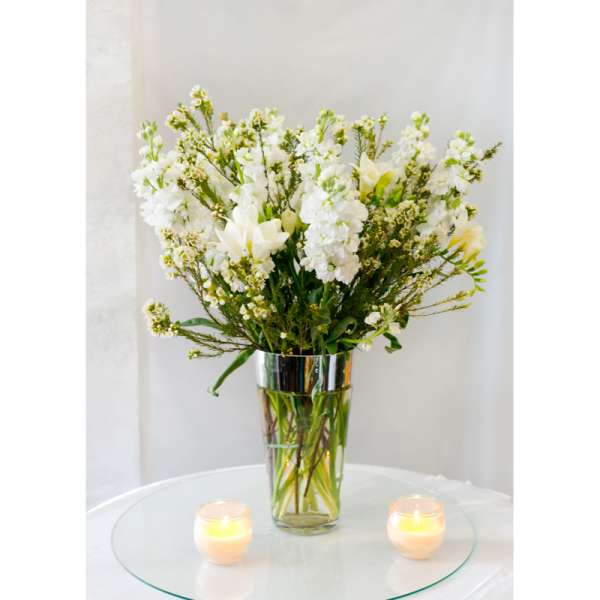 White Stock Flower Bouquet