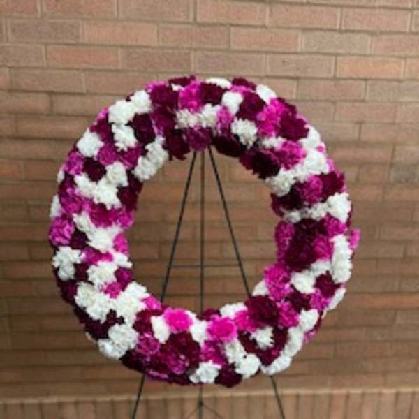 All Carnations Standing Round Wreath