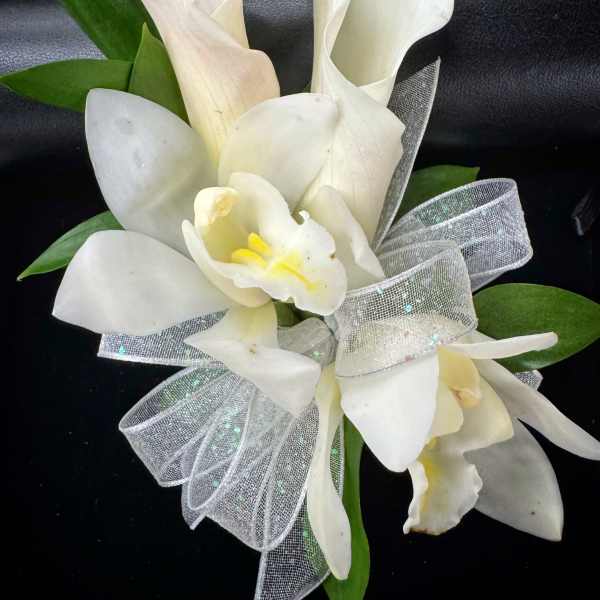 Eastern Star Corsage #1 Callas & Orchids ***NOT FOR PROM
