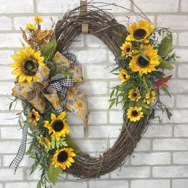 Silk Sunflower Wreath