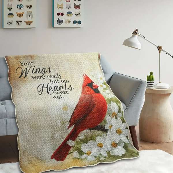 Wings and Hearts Quilted Throw