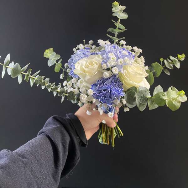 Prom Bouquet-Blue and White