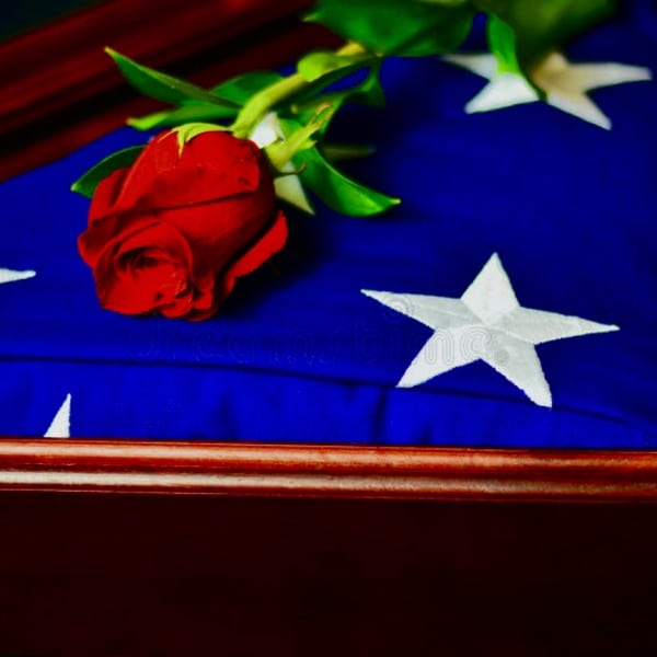 Thank you for your service. Designer's Choice. Red, White and Blue only. A Floral Archist™ original.