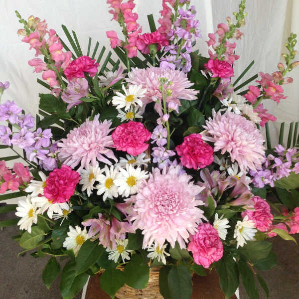 Pastel funeral basket