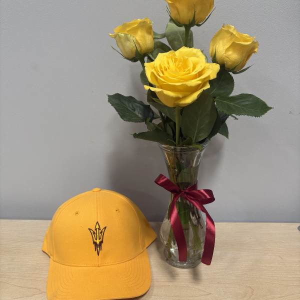 Yellow Roses & ASU Hat