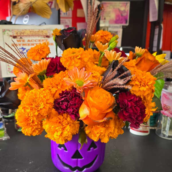 Halloween Trick or Treat Basket arrangement