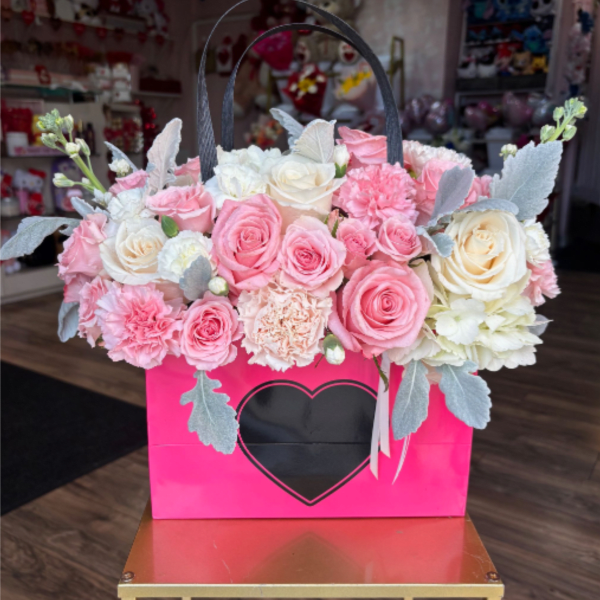 Heart Me Flower Tote - Pink