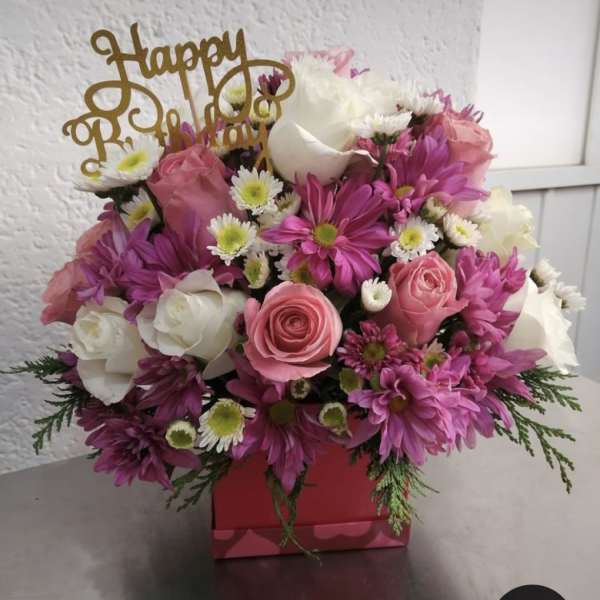 Red box Happy Birthday