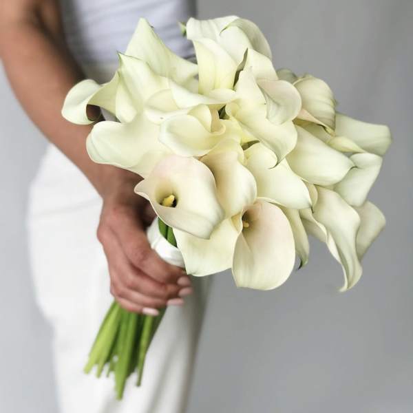 Bridal Bouquet of white Calla Lilies