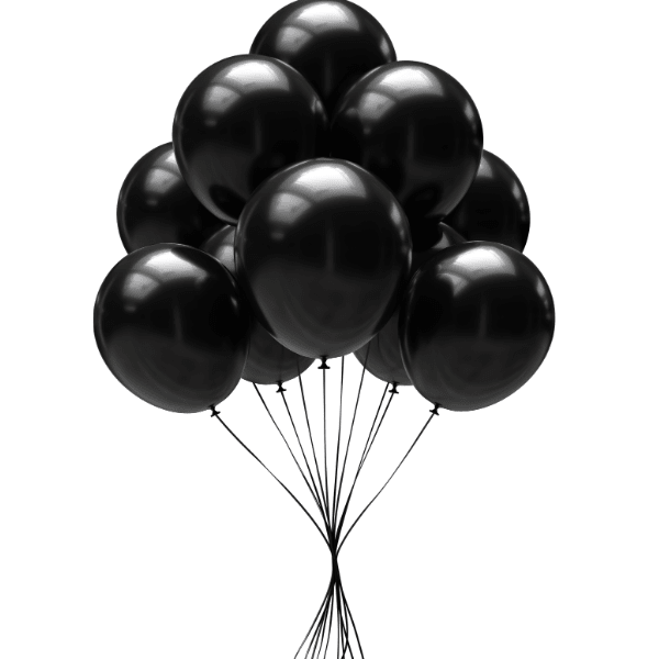 Chrome black Balloon Cluster