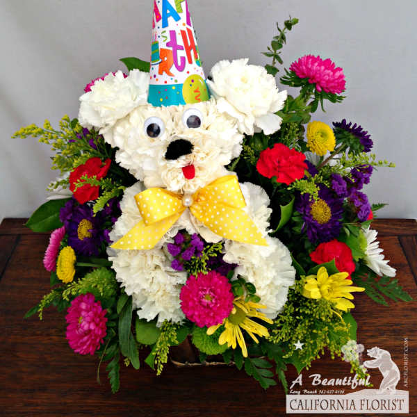 Woof woof Happy Birthday! - Birthday Flower Arrangements from ABC Florist Long Beach