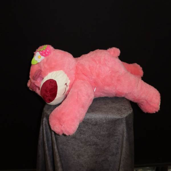 Medium Pink Strawberry Sleeping Bear Plush