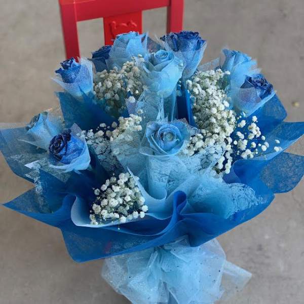 Hong Kong Style Roses - Baby Blue & Blue