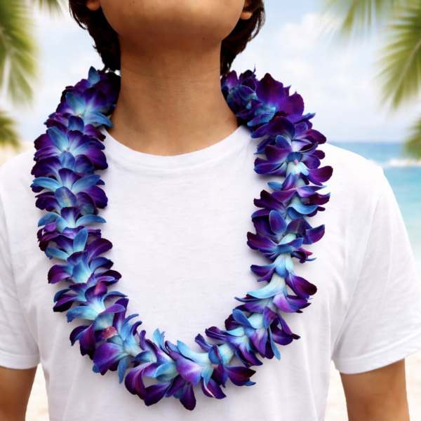 Midnight Lagoon Orchid Lei