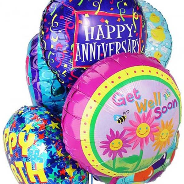 Six Mylar Balloon Bouquet