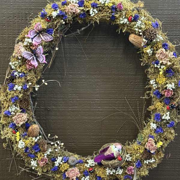 Whimsical Dried Flower Wreath