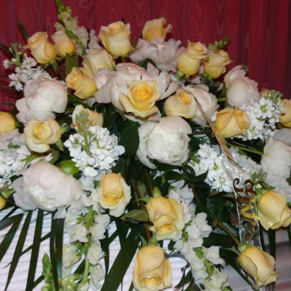 Pastel Half Casket Spray