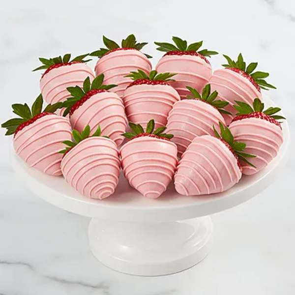 Pink Drizzled Strawberries