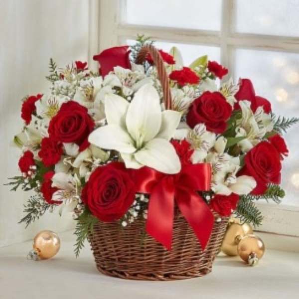Red and whit basket